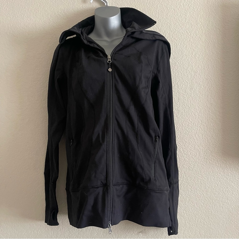 Lululemon athletica black stride jacket full zipper size 10